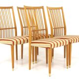 Set de 4 chaises en hêtre, Suède, 1960