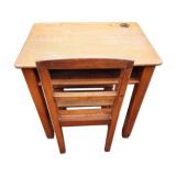 School desk with varnished chair
