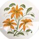 Plat à motifs floraux Edelkeramik Grünstadt, Allemagne des années 1960, style Mid-Century Modern