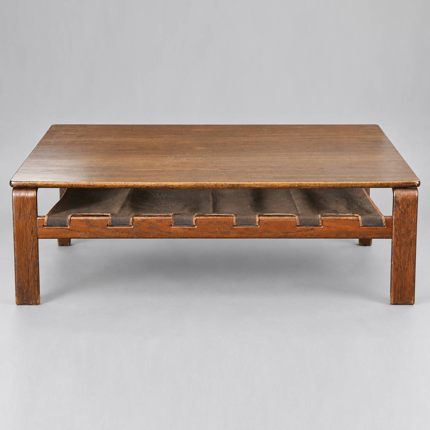 Vintage Brutalist coffee table made of wenge wood, crafted in the 1970s