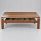 Vintage Brutalist coffee table made of wenge wood, crafted in the 1970s