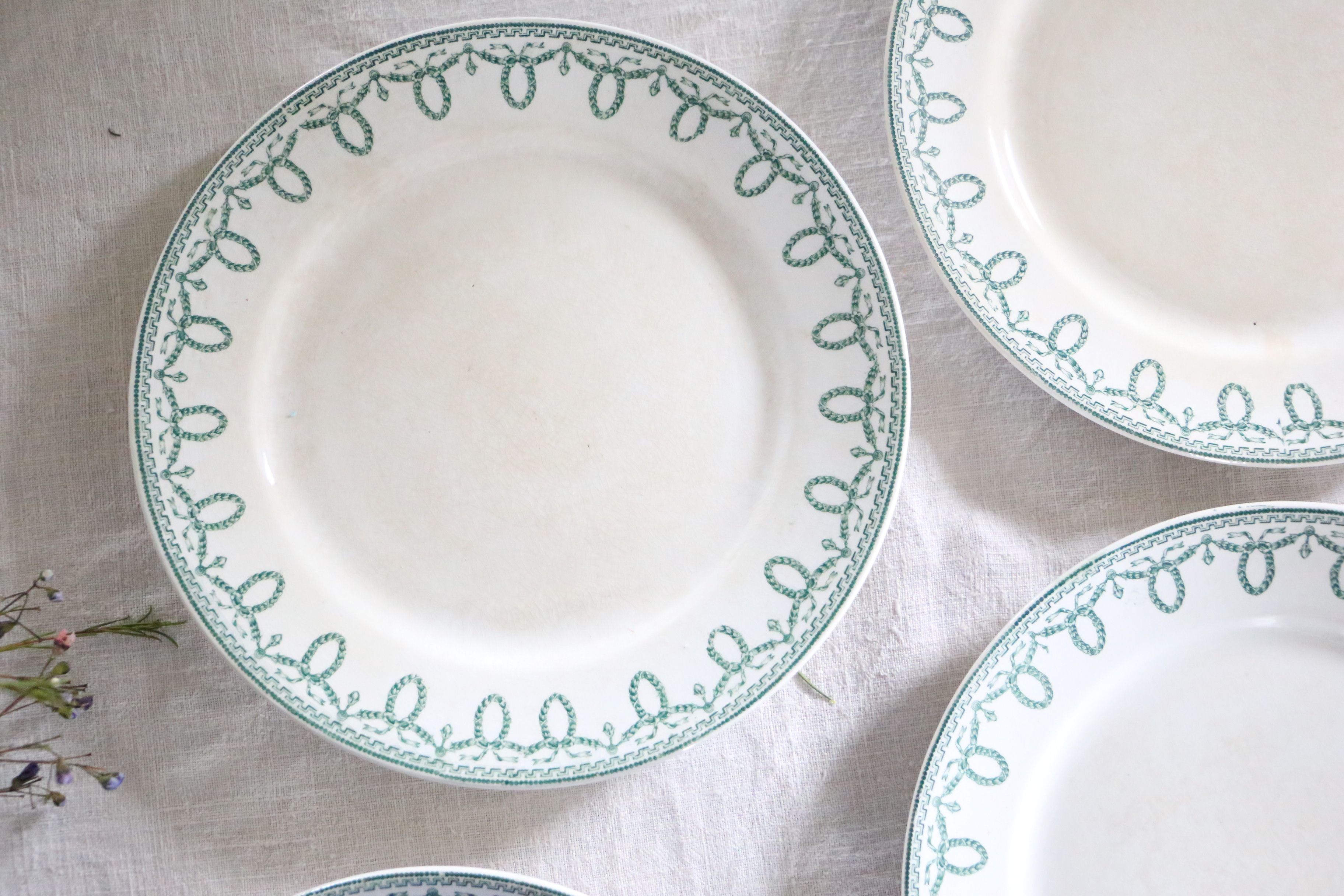 Dessert plate x4, iron earth, Bonparte motif, Boch Frères La Louvière, Belgium