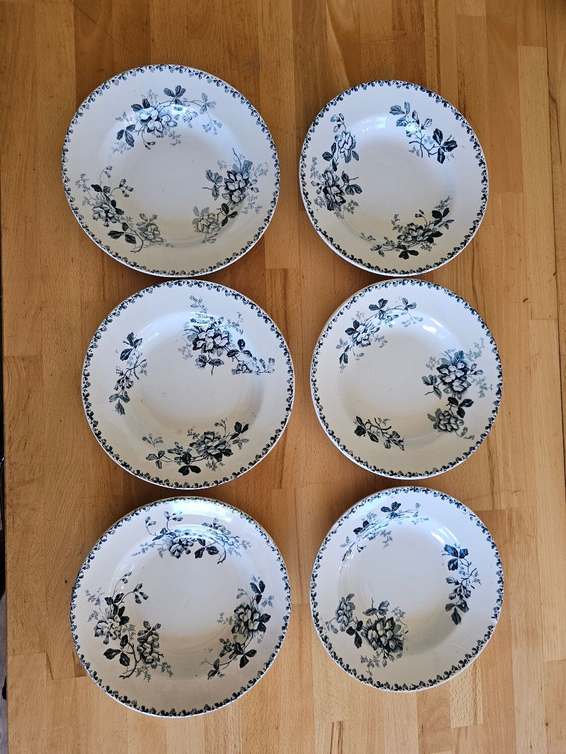 6 Moulins des Loups soup plates