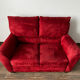 Vintage Red Velour Sofa, Ikea 1990s