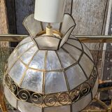 Suspension vintage en nacre et laiton