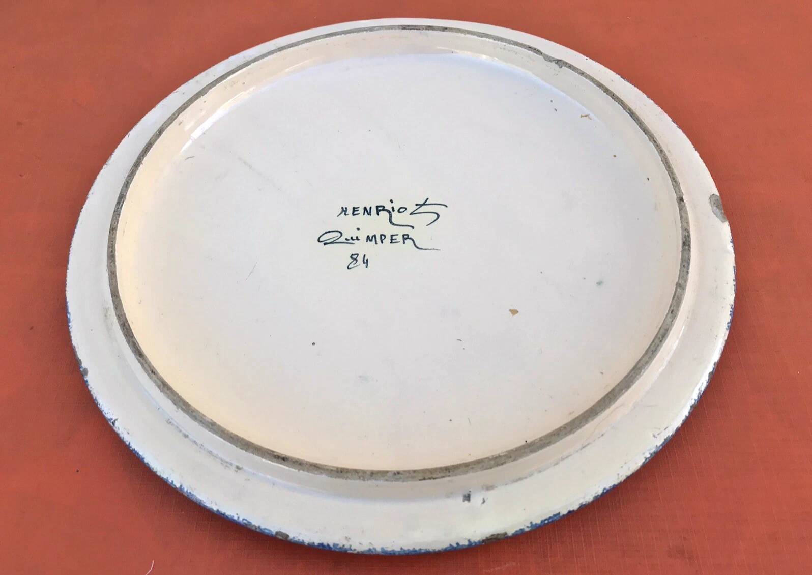 Ancien dessous de plat  Faïence Henriot Quimper