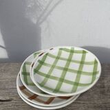 5 square Moulin des Loups dessert plates/dishcloths