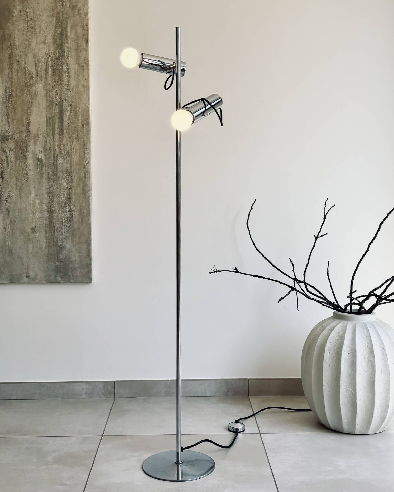 Bauhaus vintage two-light floor lamp