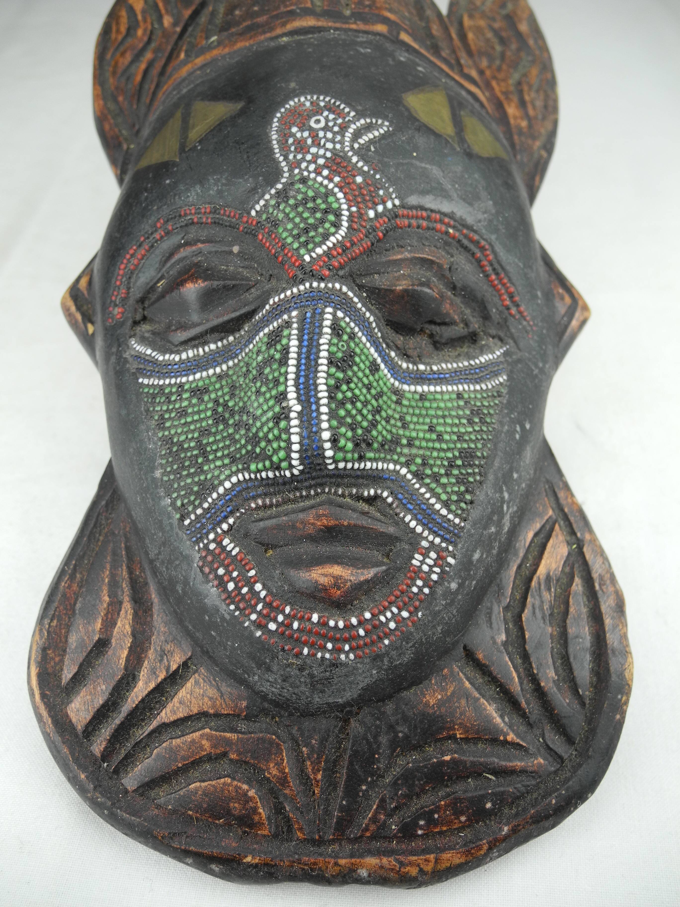 Old beaded african mask ghana ashanti old beaded african mask