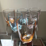 Series of 6 vintage glasses from the 70s