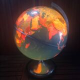 Old world map globe terrestrial grange batelière paris vintage #a356