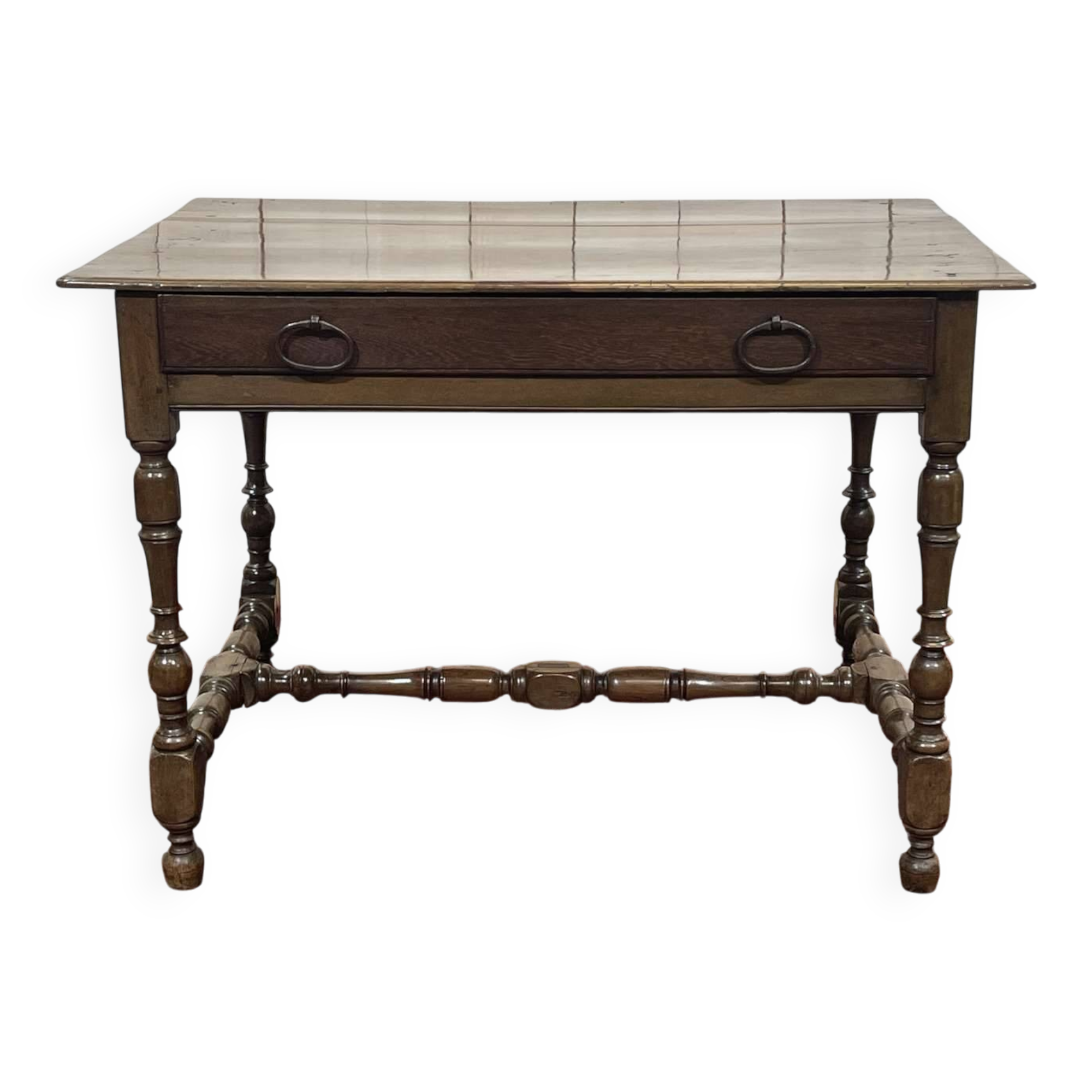 19th-century desk in walnut and oak