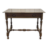 19th-century desk in walnut and oak