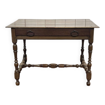 19th-century desk in walnut and oak