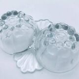 Salerons coquille Saint-Jacques en verre moulé, années 1960