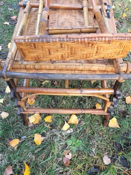 Chaise longue en rotin