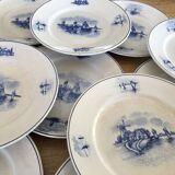 Série de 11 assiettes plates, faïence hollandaise, début XX