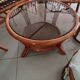 Sofa armchairs and coffee table in vintage rattan of six pieces