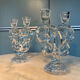 Paire de bougeoirs en cristal de Vannes