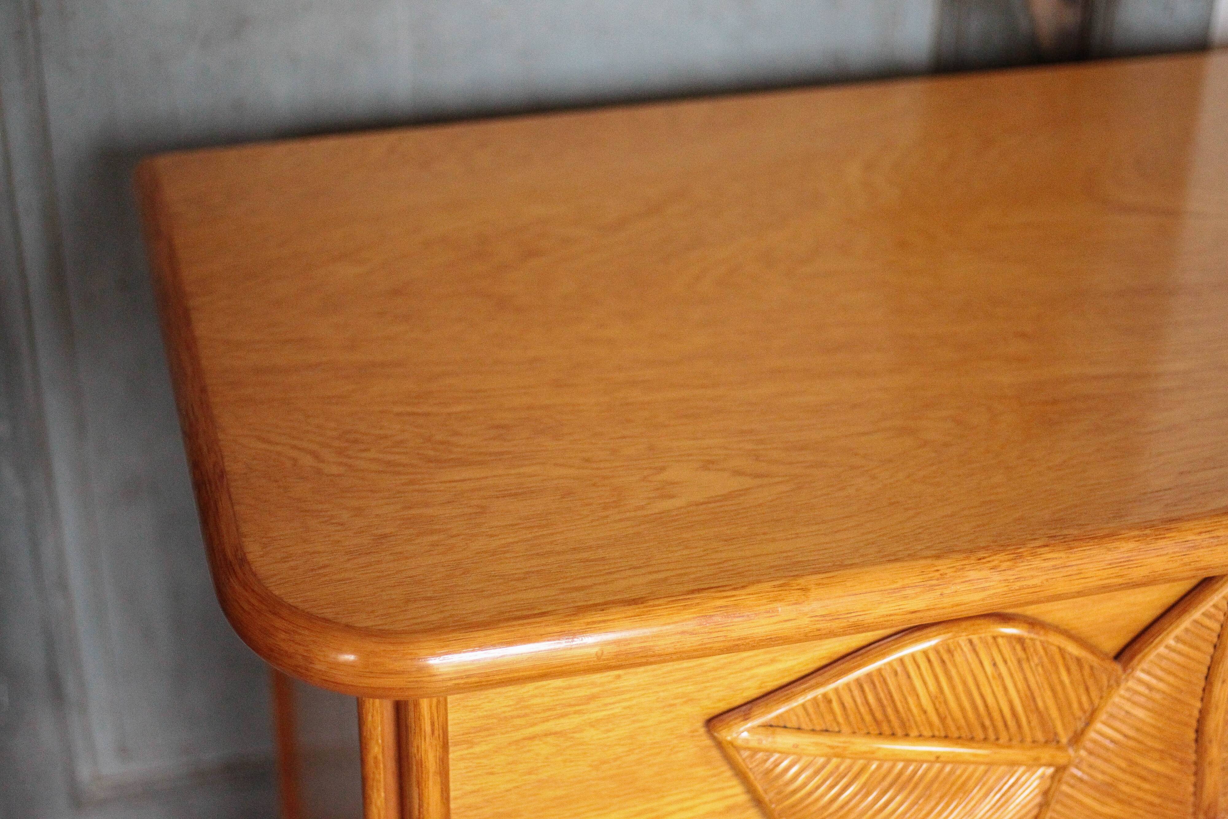 Vintage chest of drawers, Maugrion rattan chest of drawers for Roche Bobois