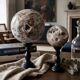 drusy agate spheres (quartz) on bases – mineral decoration