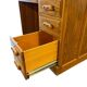 Vintage American wooden desk with a roll-top.