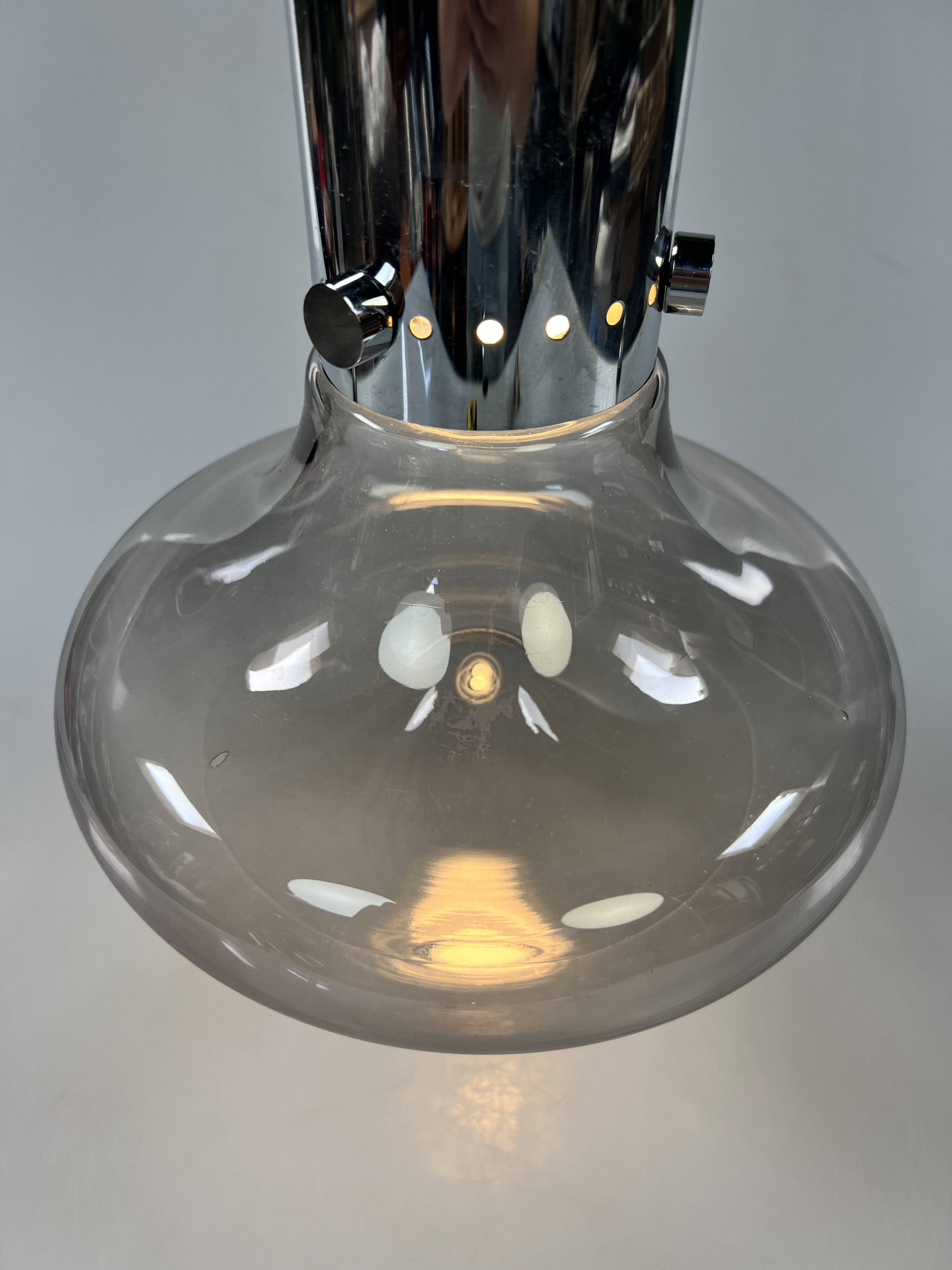 Vintage Space Age Pendant Lamp, Herbert Proft, Glashütte Limburg