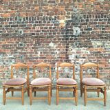 Set of 4 Guillerme and Chambron Charlotte model chairs, vintage seats