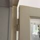 Triptych glass door with three panels featuring small panes. Vintage.