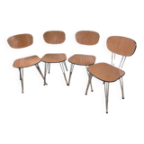 Vintage formica chairs with eiffel compass legs