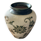 Art Deco vase signed GV (Croismare) raw and glazed ceramic