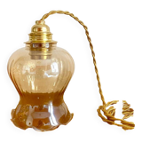 Tulip walking lamp in amber glass