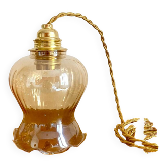 Baladeuse tulipe en verre ambré