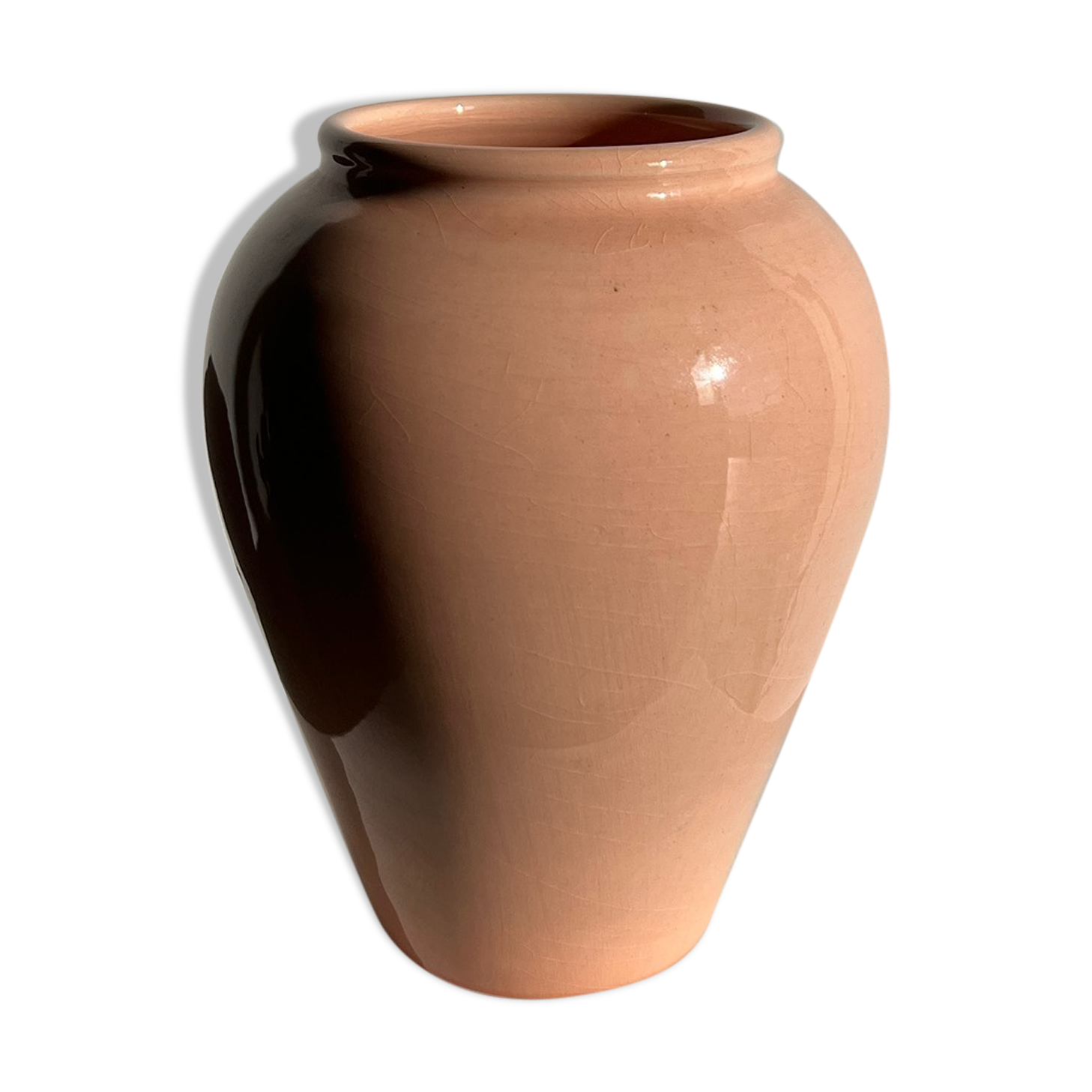 Light pink glazed ceramic vase H:22cm