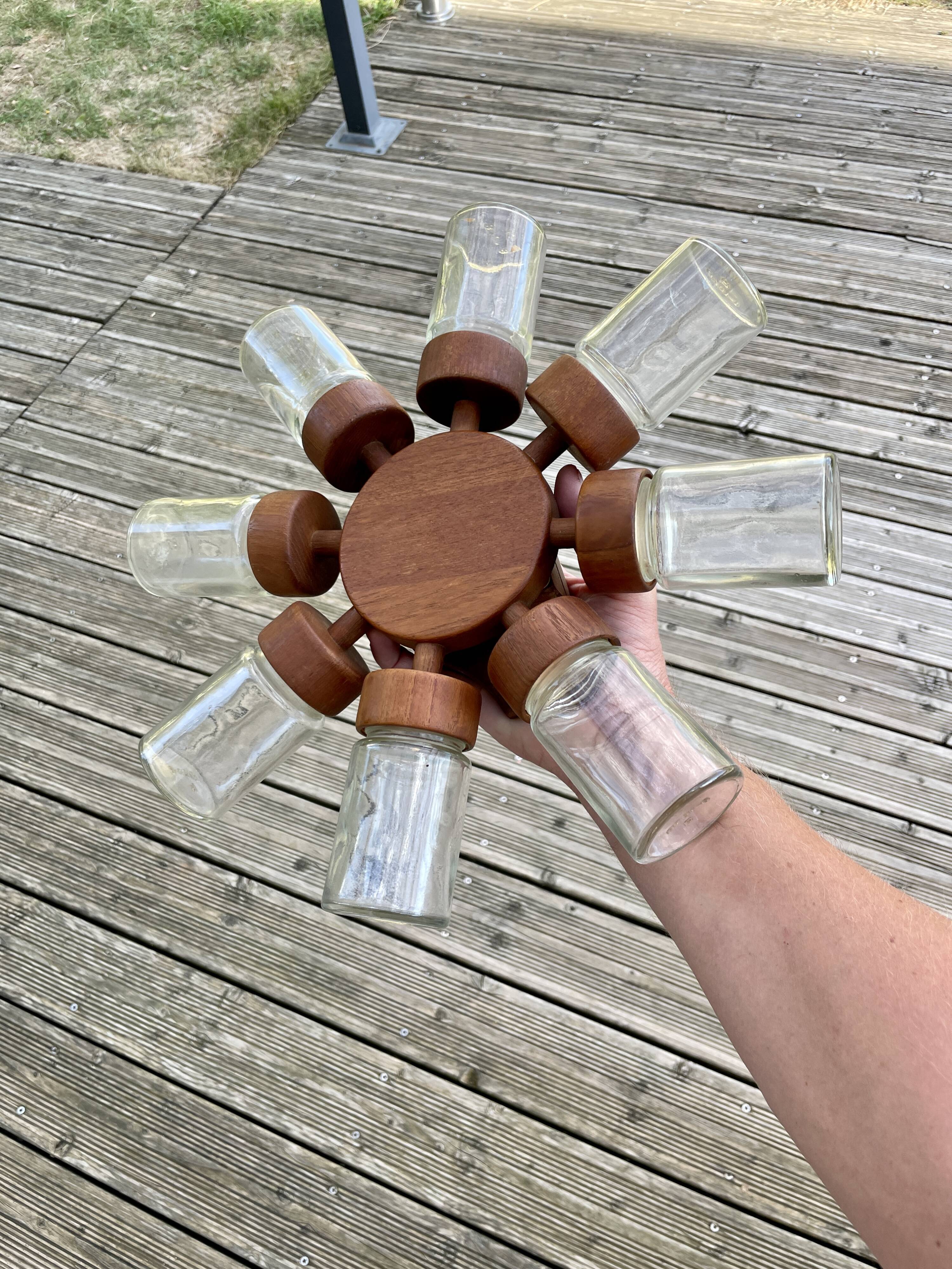 Vintage wall spice wheel digsmed teak 1964
