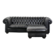 Set consisting of a cowhide leather Chesterfield sofa and matching ottoman