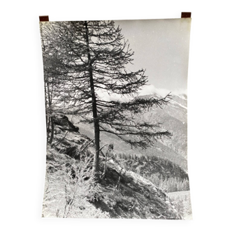 Bernard Darot silver gelatin photograph of a 20th-century mountain landscape