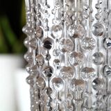 Vintage Clear Pressed Glass Vase: CandleWax Design, Czech Republic, 1972