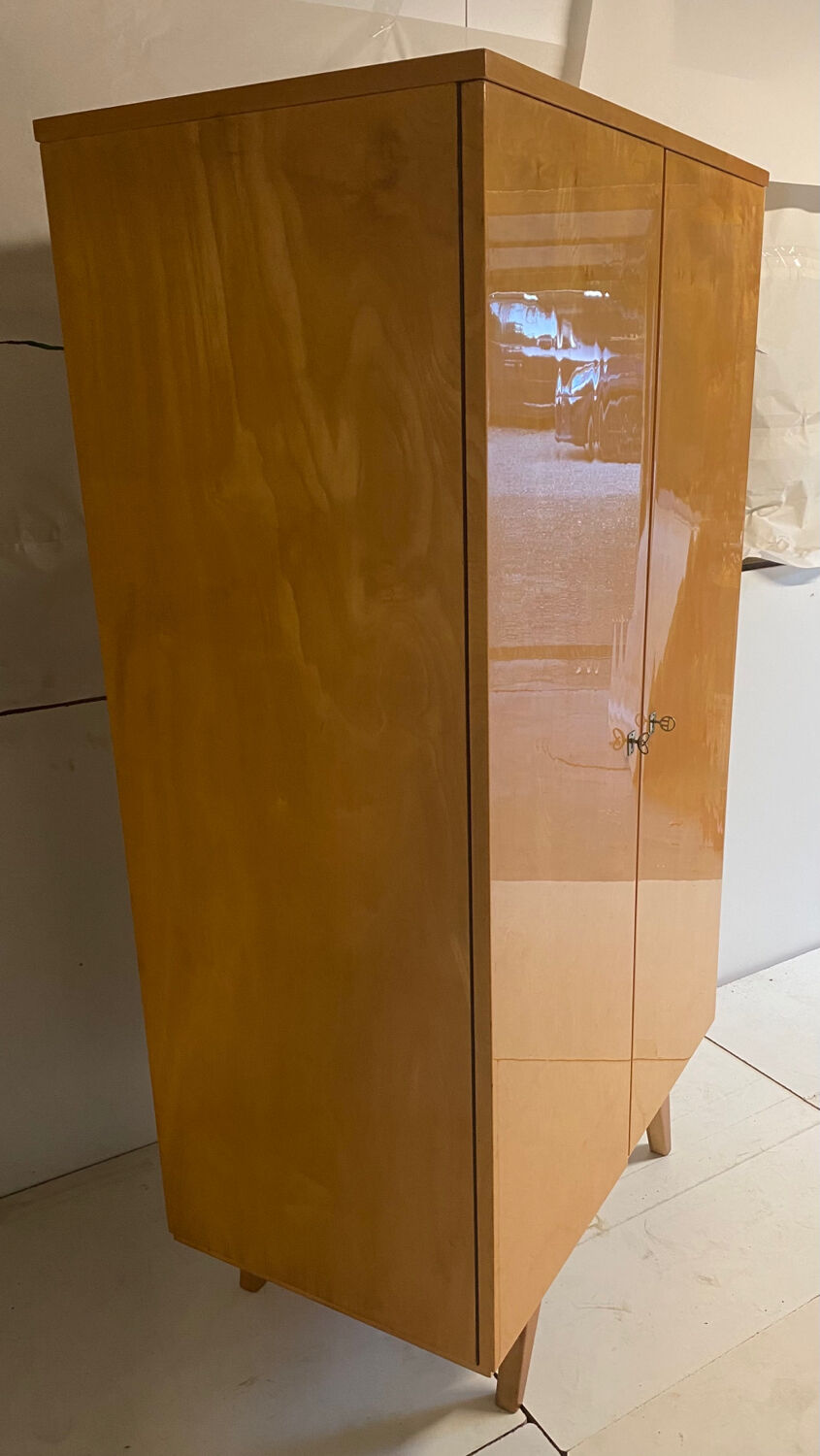 Vintage wardrobe with compass feet