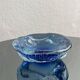 Bol décoratif en verre de Murano "Bullicante" bleu, objet de collection vintage