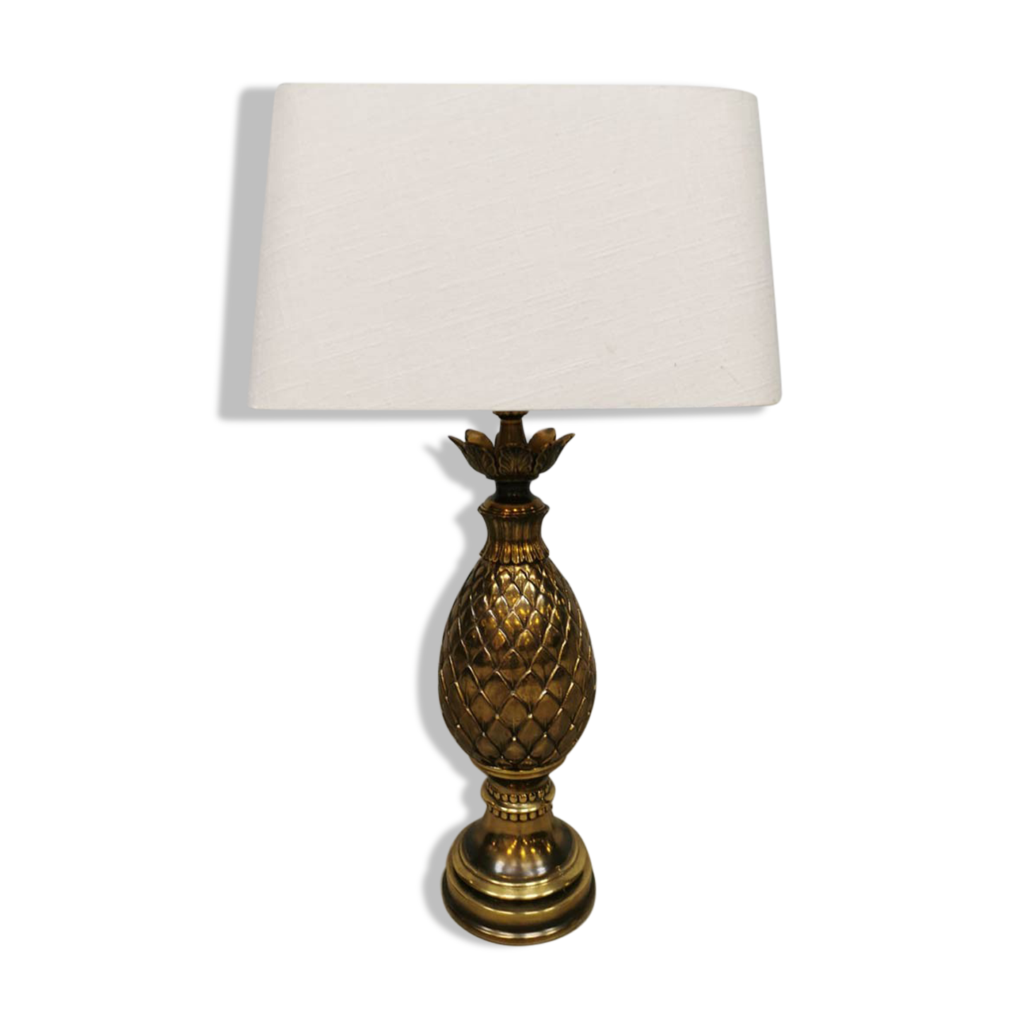 Lampe de table ananas vintage français laiton