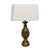 Vintage French brass pineapple table lamp ananas