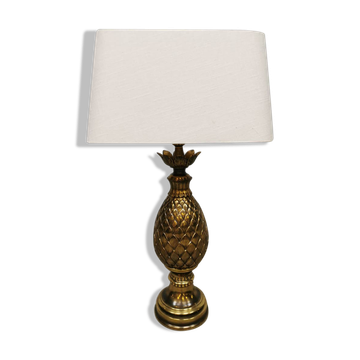 Vintage French brass pineapple table lamp ananas
