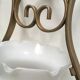 Paire de suspensions tulipe blanche et laiton