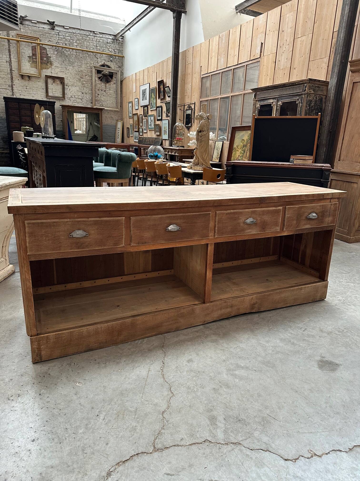 Art Deco counter in solid oak