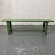 Green wooden bench