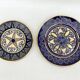 2 Assiettes en faïence émaillée signée HB Quimper • Décor broderie ou perlé de Pierre Poquet en reli