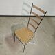 Mid century metal and wicker dining chairs, France 1950s