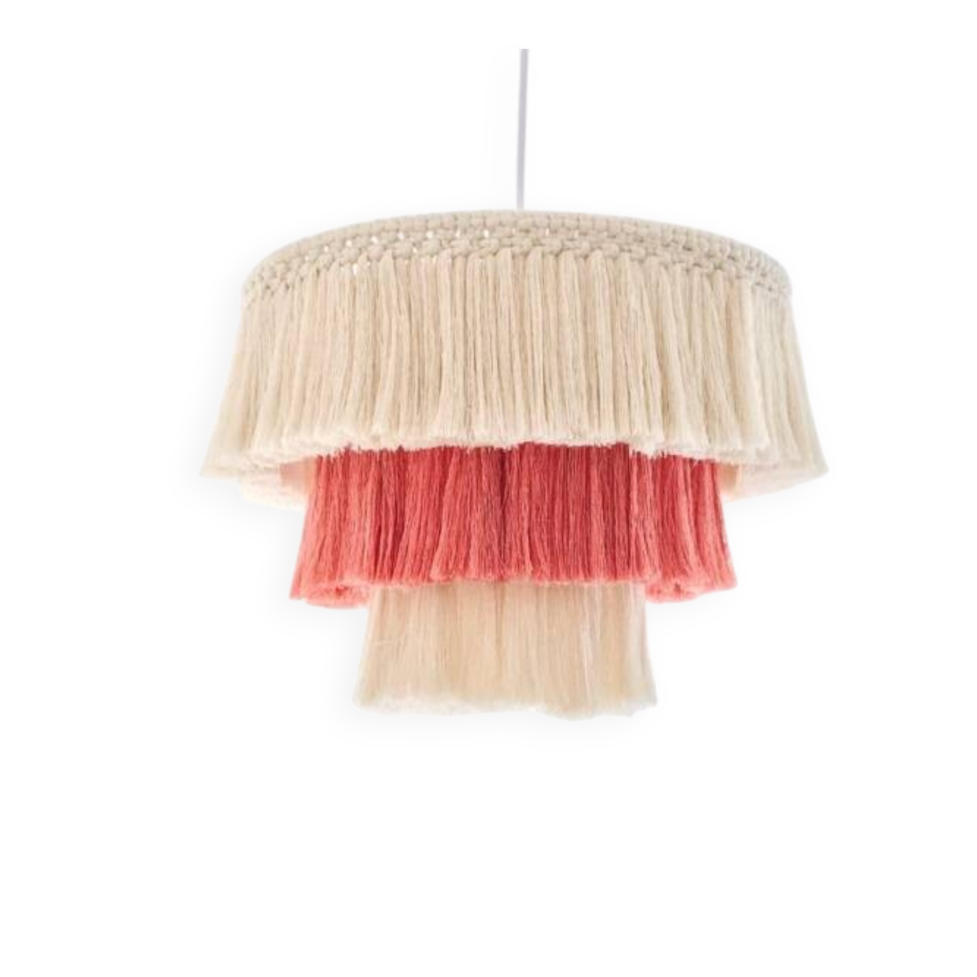 Macrame Pendant Light 30cmx45cm, Nursery Room Pink Lighting