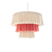 Suspension en macramé 30 x 45 cm, éclairage rose pour chambre d'enfant